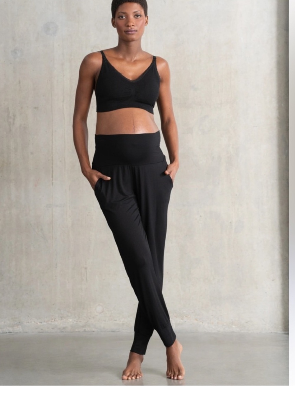 Seraphine Maternity comfy Black Lounge joggers size Medium Super Stretch Soft